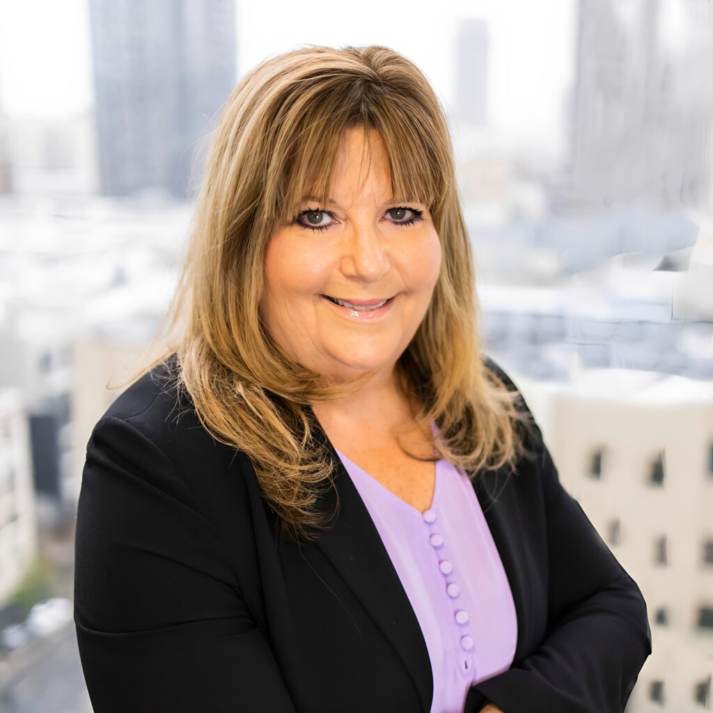 Smiling woman in professional attire